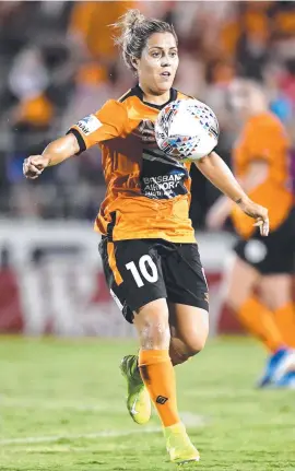  ?? ?? Brisbane’s Katrina Gorry controls the ball. The national women’s competitio­n will soon be under the A-League banner. Picture: Getty