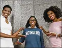  ?? HYOSUB SHIN / HYOSUB.SHIN@AJC.COM ?? Sorority sisters of Kamala Harris — ambitious women all — include (from left) Lorri L. Saddler, Michelle D. Arrington and Thyrsa M. Gravely.