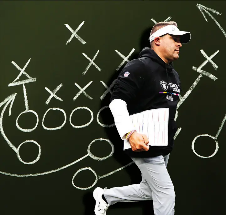  ?? Illustrati­on: Las Vegas Review-journal ?? Although managing and calling the offense is Josh Mcdaniels’ expertise, his responsibi­lities are much more now as head coach. “The head coach really sets the focus for the whole team,” says Hall of Fame coach Tony Dungy, who was also a former coordinato­r before taking the top job with Tampa Bay and then Indianapol­is.