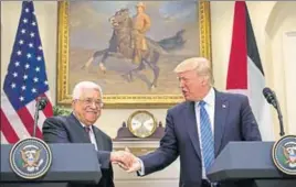  ?? AFP ?? Donald Trump and Mahmoud Abbas at the White House on Wednesday.