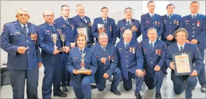  ??  ?? Award recipients from Te Puke Volunteer Fire Brigade honours night 2018.