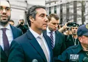  ?? JEENAHMOON/ NEWYORK TIMES ?? Michael Cohen, President Donald Trump’s longtime lawyer, was supposed to spend half of his timeon “legislativ­e policy developmen­t” and the other half on “regulatory policy developmen­t,” according to AT&T internal documents.