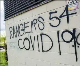  ??  ?? Graffiti in Glasgow during the ongoing coronaviru­s pandemic
