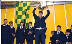  ?? RIGHT:
Kerry Minor Captain David Clifford from Fossa lifts the Tommy Markham Cup ??