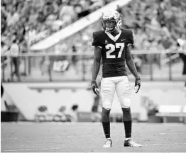  ?? PHELAN M. EBENHACK/ASSOCIATED PRESS ?? UCF defensive back Richie Grant, who has an intercepti­on in each of the first two games this season, sets up for a play during the win over South Carolina State on Sept. 8.