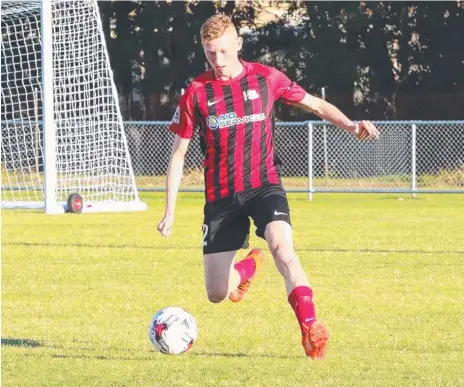  ??  ?? Burleigh Heads Gold Coast Premier League defender Reece Hills is looking forward to tonight’s match against Nerang.