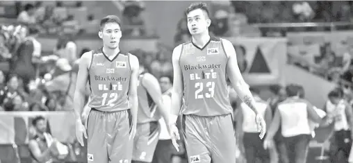  ?? PBA PHOTO ?? Blackwater Elite cagers want to end their futility against Rain or Shine Elasto Painters and grab their first win in the PBA Philippine Cup today at the Cuneta Astrodome.