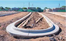  ?? EDDIE MOORE/JOURNAL ?? Santa Fe Indian School is building a new entrance off Cerrillos Road to improve access and aesthetics.