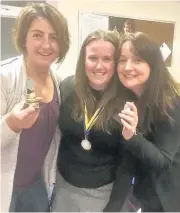  ??  ?? Ladies Doubles Champions Jackie Clark and Amanda Hart with Emma Green