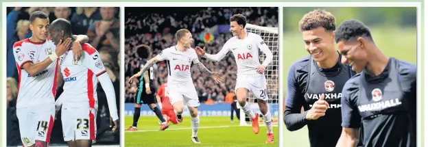  ??  ?? DON AND ON Dele Alli played for MK Dons in the 4-0 League Cup humbling of Manchester United before becoming a star turn for Tottenham and a certain World Cup starter for England