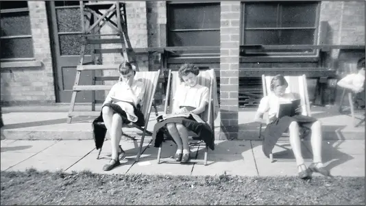  ??  ?? Fiona, Pamela, Doris. Photograph­s by Catherine Acons from her days as a boarder at Our Lady’s Convent, Loughborou­gh, 1956-61, aged eight to 12-yearsold.