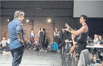  ?? ELIAS DJEMIL ?? Robert Lepage, left, and Guillaume Côté in rehearsal for Frame By Frame.