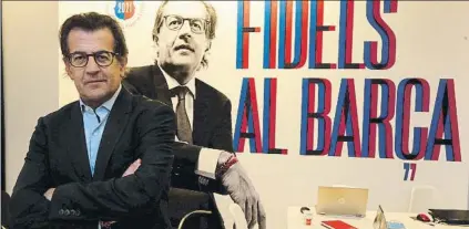  ?? FOTO: PEP MORATA ?? Toni Freixa, en su sede electoral
El abogado denunció que sus votantes son acosados en las redes