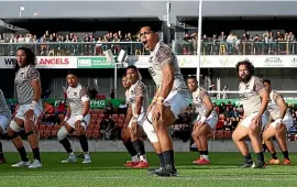  ?? GETTY IMAGES ?? Michael Alaalatoa lays down the Moana Pasifika challenge before the Ma¯ori All Blacks game in Hamilton last weekend.