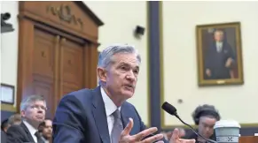  ??  ?? Federal Reserve Chairman Jerome Powell testifies before the House Financial Services Committee on Wednesday.