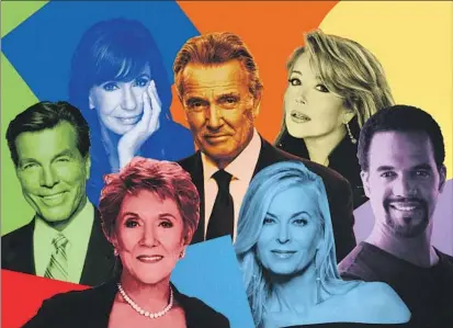  ?? Illustrati­on by Ross May Los Angeles Times; photograph­s from CBS ?? ACTORS from across the decades of CBS series “The Young and the Restless,” daytime’s most-watched drama for 35 years.