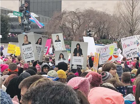  ?? KRYSTAL KOLODZIEJA­K ?? Regina resident Krystal Kolodzieja­k travelled to Washington, D.C., for the women’s march on Jan. 21, 2017.