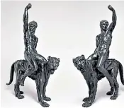  ??  ?? The pair of bronzes at the Fitzwillia­m museum in Cambridge have other telling attributes including an eight-pack