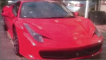  ??  ?? Red flag: The £178,000 Ferrari that Iqbal drove to work, raising his fellow officers’ suspicions