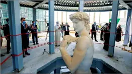  ?? ?? A 3D print replica of Michaelang­elo’s David in the Italian Pavilion