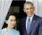  ?? Ansa ?? I più buoni del mondo Aung San Suu Kyi con Barack Obama