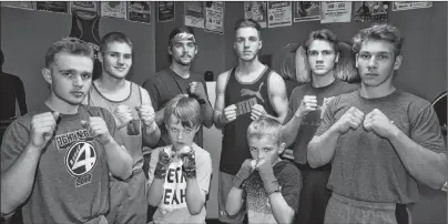  ?? T.J. COLELLO/CAPE BRETON POST ?? Shown are the Tri-Town Boxing Club athletes competing in the Fight Night: Round 5 event tonight at the Emera Centre Northside. In front from left are brothers Kaleb Jessome and Aidan Jessome of Georges River, Silas Bellows of East Bay and Mason...