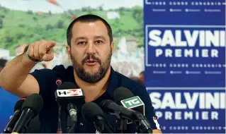  ??  ?? Segretario federale Matteo Salvini ha deciso di sfidare i giudici e fare ricorso contro il sequestro dei 48 milioni