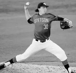 ?? COURTESY OF STETSON ?? Stetson junior right-hander Logan Gilbert is among the Hatters’ leaders.