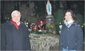  ?? (Pic: John Ahern) ?? RIGHT - Cllr Frank O’Flynn from Glanworth and Michelle Madden (Bartlemy) who attended the Ashling Murphy vigil at the Mass Rock in Glenville last Friday evening.