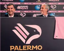  ?? ?? Collaboraz­ione e sorrisi Da sinistra: Ferran Soriano, a.d. del City Football Group, insieme a Dario Mirri, presidente del Palermo