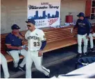  ??  ?? A Milwaukee Strong banner is displayed in the Brewers spring training dugout in Arizona in support of those affected by the Molson Coors shooting. ROY DABNER / FOR THE MILWAUKEE JOURNAL SENTINEL