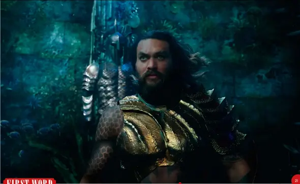  ??  ?? MAN OF EEL
Jason Momoa brings his imposing presence to the second
Aquaman movie.