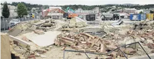  ?? PHOTO: GERARD O’BRIEN ?? Reduced to rubble . . . Demolition work has continued in St Andrew St, Dunedin, clearing the way for Dunedin’s new hospital.