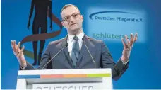  ?? FOTO: DPA ?? Bundesgesu­ndheitsmin­ister Jens Spahn (CDU) bei der Eröffnung des Deutschen Pflegetage­s.
