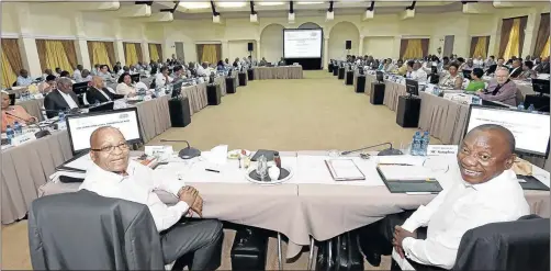  ?? PHOTO: ELMOND JIYANE/GCIS ?? President Jacob Zuma and Deputy President Cyril Ramaphosa chair the first cabinet lekgotla of 2017 at Sefako Makgatho Presidenti­al Guesthouse in Pretoria yesterday.