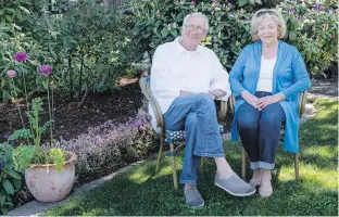  ??  ?? Jim and Bettyanne English have been married 55 years and enjoy every inch of their garden, which brims with rhodos, lillies, hydrangeas, well-placed hedges and more.