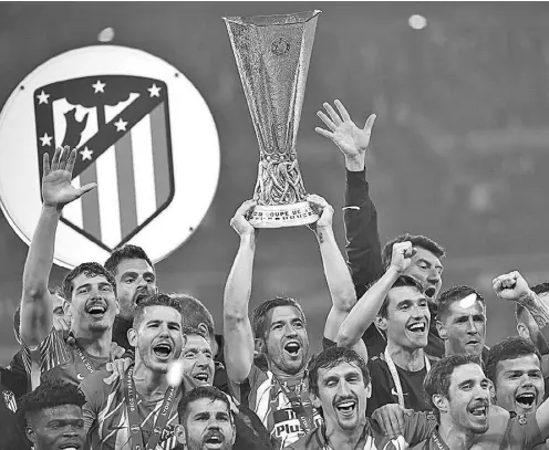  ??  ?? LOS COLCHONERO­S celebraron su tercer título en la Europa League.