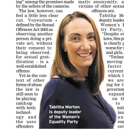  ??  ?? Tabitha Morton is deputy leader of the Women’s Equality Party