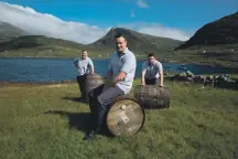  ??  ?? Men of Isle of Harris Distillery waiting for their single malt to mature.