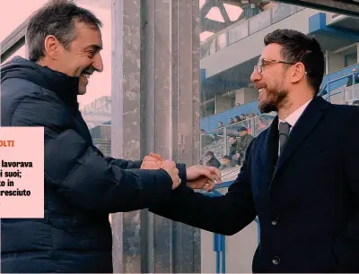  ?? IPP ?? Marco Giampaolo, 51 anni, ed Eusebio Di Francesco, 49, abruzzesi veraci e domani rivali in Roma-Sampdoria