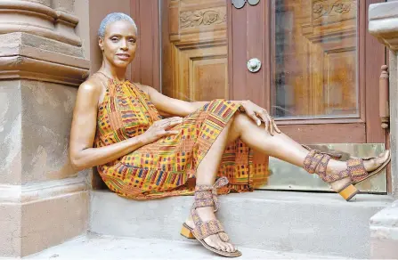  ?? AFP-Yonhap ?? Model Coco Mitchell poses for AFP in New York City, Friday. Mitchell, one of the first black models, who returned to the runway this month after a decade away, is keen to push boundaries again in her 60s and support young creators.