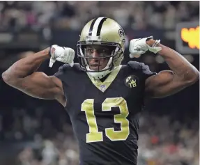  ?? DERICK E. HINGLE/USA TODAY SPORTS ?? Saints receiver Michael Thomas had 12 catches, 171 yards receiving and the go-ahead scoring reception in Sunday’s NFC divisional round win over the Eagles.