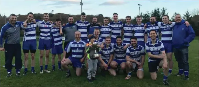  ??  ?? Blessingto­n, winners of the Finan Cup.