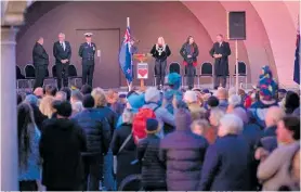  ?? Photo / Warren Buckland ?? Napier’s Anzac service was attended by an estimated 2500 people.
