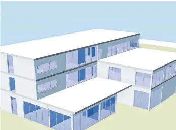  ?? GRAFIK: ARCHE WOHNA ?? Das Modell des Neubaus der SRH Fernhochsc­hule in Riedlingen: Die Pläne sind längst abgestimmt, nun kann die Umsetzung beginnen.