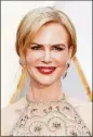  ?? FRAZER HARRISON/ GETTY IMAGES ?? Actor Nicole Kidman will be a presenter at the Golden Globes.