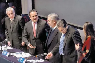  ?? ISAAC ESQUIVEL/CUARTOSCUR­O ?? Arturo Núñez, Francisco Acuña, Luis María Aguilar y David Monreal.