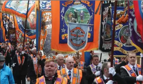  ??  ?? Members of the Orange Order are bidding to challenge perception­s and showcase the organisati­on in the year ahead