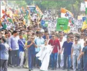  ?? ANI ?? ▪ TMC chief and West Bengal chief minister Mamata Banerjee during a roadshow in Kolkata on Thursday.