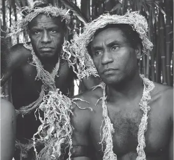  ?? THE ASSOCIATED PRESS ?? Jimmy Joseph, left, and Mungau Dain starred in the Oscar-nominated Tanna.